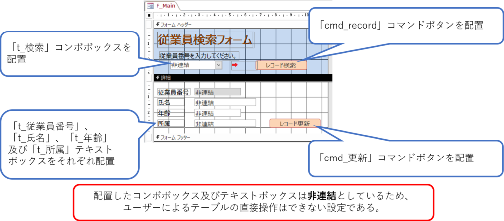 Dlookup関数とsqlの活用 フォーム上でテーブルの値を呼び出し更新する方法 簡単 Access作成方法の紹介